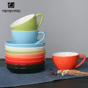 批发定制印花瓷制茶杯和茶碟
