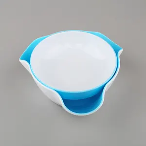 Cuenco de plástico triangular con plato para comida, conjunto de forma única, diseño