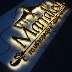 High quality heavy duty type backlit signs supplier led steel letters sign