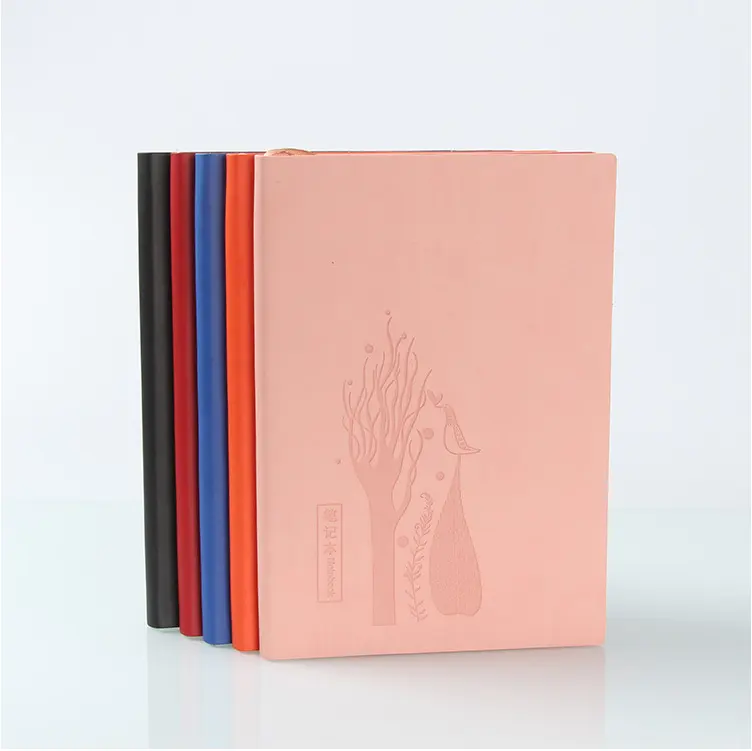Barato logotipo personalizado impreso elegante a5 suave de la pu cubierta de cuaderno de cuero de encargo diario