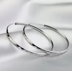 Trendy Simple Gold Silver Jewelry Loop Large Circle Hoop Earrings for Women