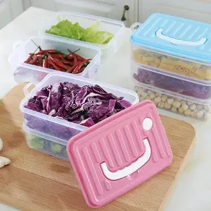 Taşınabilir dayanıklı mutfak kullanımı için dondurucu gıda saklama kabı kollu kutu mikrodalga buzdolabı saklama kutusu