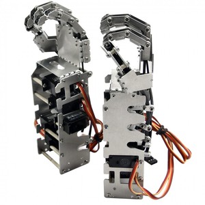 5DOF humanoide cinco dedos brazo manipulador de Metal mano izquierda + mano derecha con A0090 Servos para Robot DIY - Product Image 6
