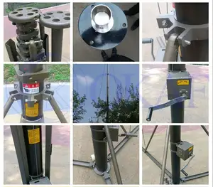 Mast And Tower 3-20M Hand Cranking Types Of Communication Mobile Antenna Portable Pneumatic Telescopic Mast Light Tower