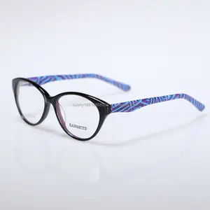 elegant lady shape coral pattern temple acetate eyeframe KANGSITD 5019