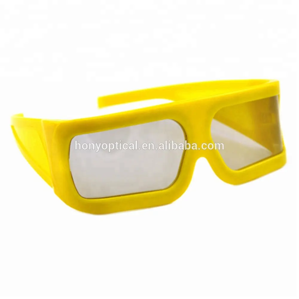 3D Glasses for Theatre/Passive 3D Glasses Yellow Big Frame for Cinema