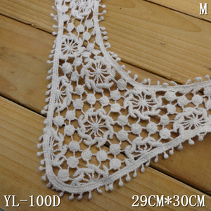 Cuello de encaje beige de ganchillo <span class=keywords><strong>bordado</strong></span> de algodón antiguo - Product Image 2