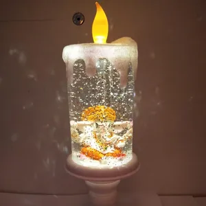 Kardan adam Işıklı mum lamba Kar Küresi Fener Alevsiz Mum Noel Dekor Hediye ışık noel