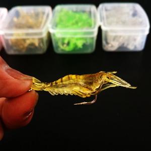 10 pz/scatola Esca da Pesca Artificiale in Plastica Morbida, Simulazione Gamberetto/Gambero 4cm 2g con Amo - Product Image 5