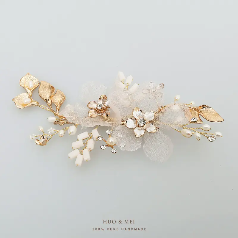 Gold Plated Flower Styles Crystal Rhinestone Bridal Wedding Hair clip Jewelry Accessories for Wedding