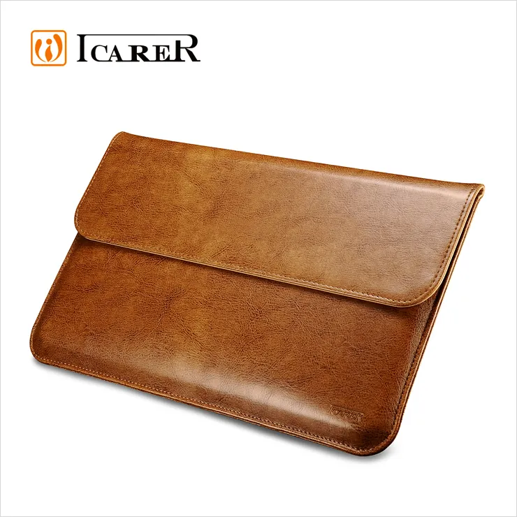 ICARER Genuine Leather Soft Protective Sleeve Case For MacBook Air 11 13 inch