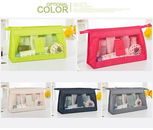 Wholesale Fashionable Polyester Cosmetic Bag with Zipper Closure Clear Travel Mesh <strong>Make</strong> <strong>up</strong> <strong>Pouch</strong> - Product Image 5