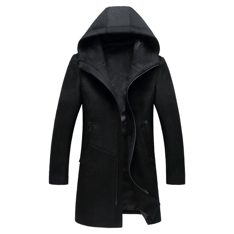 OEM Fabricant à capuche Personnalisé Hommes Laine Mélange Manteau Duffle-coat