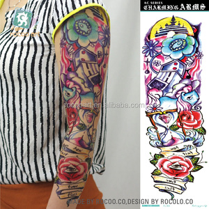 Tatouages temporaires pour le corps, tatouages complets pour le <span class=keywords><strong>bras</strong></span>, autocollants pour le corps, tatouages complets pour le <span class=keywords><strong>bras</strong></span>, yeux, fleurs, AC-004/Supper Big - Product Image 1