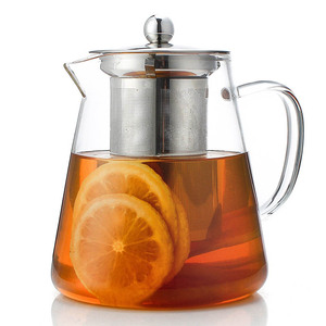 Théière en verre borosilicate écologique de 800 ml avec infuseur, logo personnalisé fait main, en acier inoxydable, pour <span class=keywords><strong>café</strong></span> et infusions festives - Product Image 6