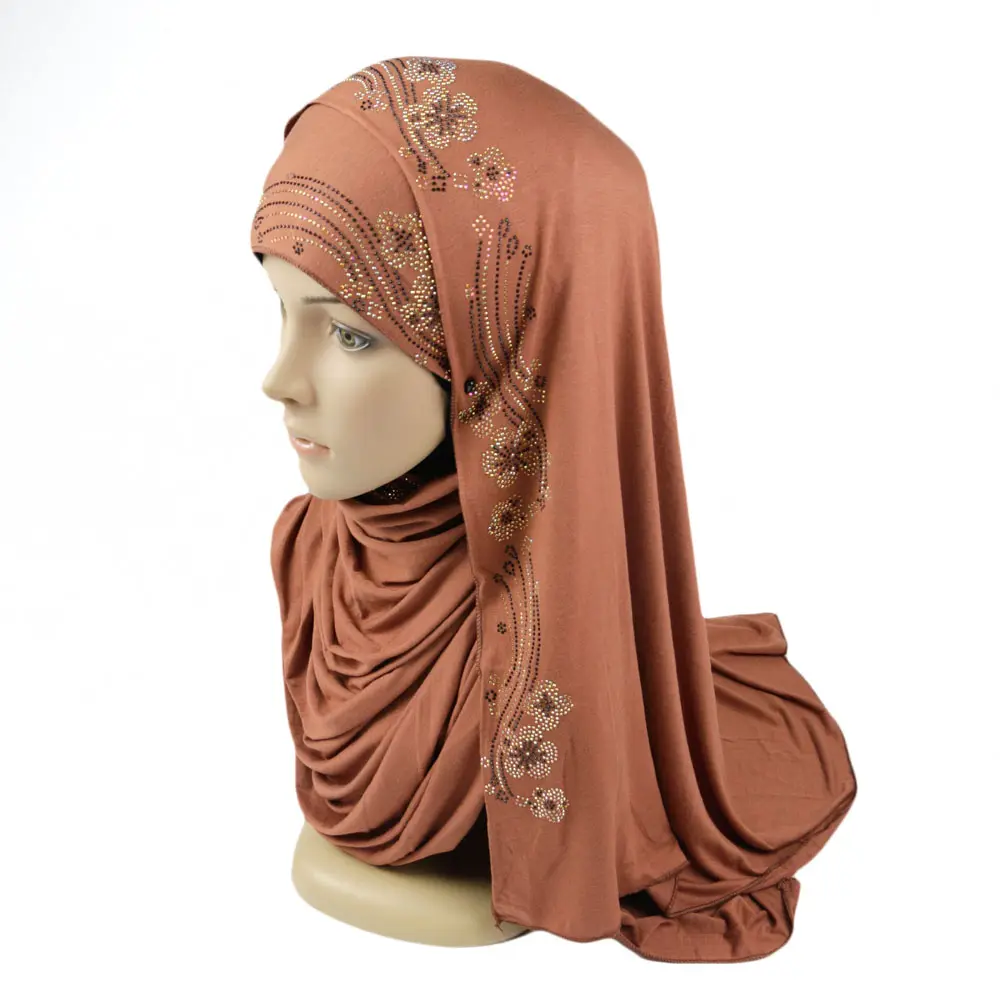 good quality hijab scarf mix colors with stone for women malaysia muslim head scarf
