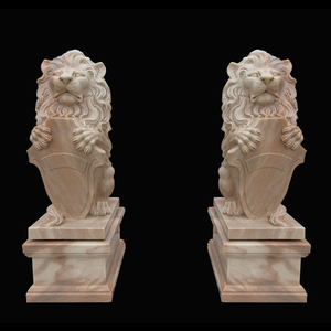 Al aire libre tamaño blanco par piedra rugiendo caminar <span class=keywords><strong>León</strong></span> estatua - Product Image 5