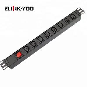 6/8/12/16 Weg pdu iec c13 1u 19 "Rack Mount Power Strip