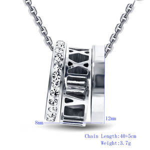 Diseño <span class=keywords><strong>de</strong></span> <span class=keywords><strong>la</strong></span> personalidad Del Encanto <span class=keywords><strong>de</strong></span> Cristal <span class=keywords><strong>de</strong></span> Acero Inoxidable Números Romanos <span class=keywords><strong>de</strong></span> <span class=keywords><strong>La</strong></span> Moda Collar <span class=keywords><strong>de</strong></span> 2017 - Product Image 2