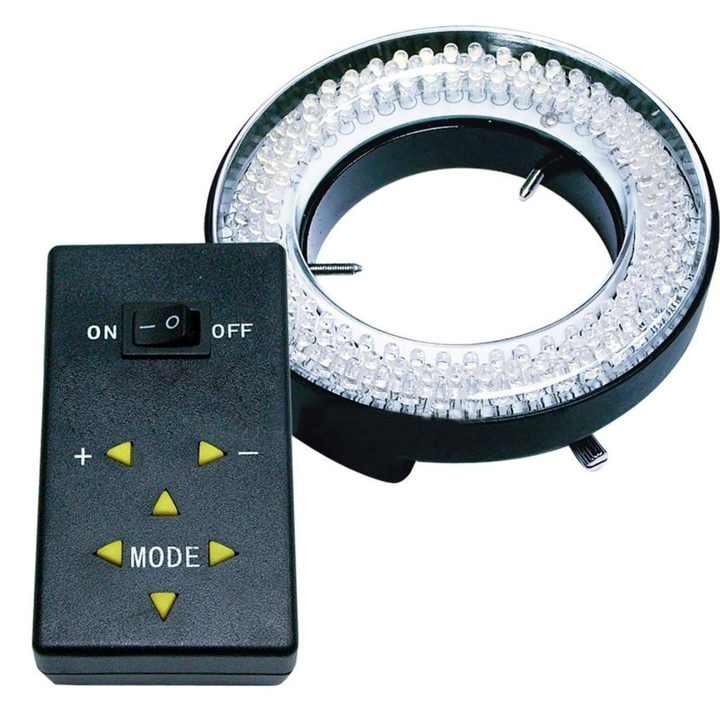 Lampada Ad Anello LED Per Microscopio - 48 LED, Luminosit&agrave; Regolabile, USB