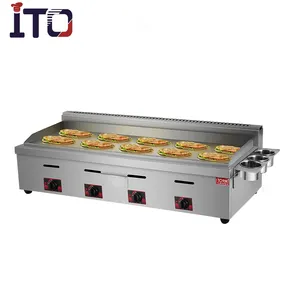 Enlarged commercial cast iron gas griddle