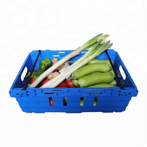 QS de caja de plástico de malla apilable caja vegetal de la fruta de plástico de alimentos de almacenamiento cesta para venta - Product Image 6