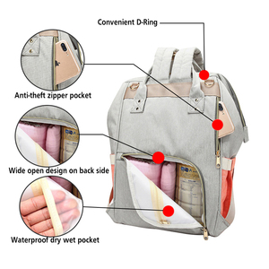 <span class=keywords><strong>Sac</strong></span> à dos à rayures multiples pour maman papa, orange, vente en gros, <span class=keywords><strong>sac</strong></span> à couches durable pour bébé, de voyage en plein air - Product Image 5
