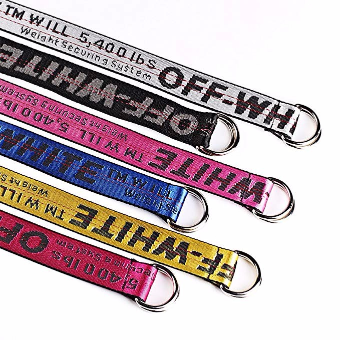 Custom Logo Design Double D Rings Buckles Polyester Belt Jacquard Webbing Woven Belt