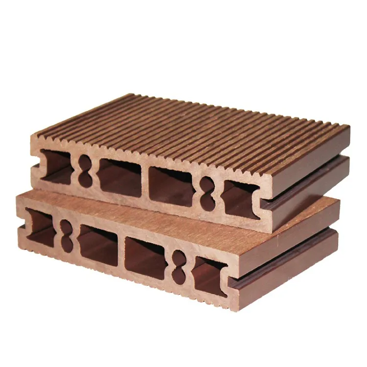 आउटडोर के लिए थोक उच्च गुणवत्ता वाले आउटडोर सिंथेटिक सागौन लकड़ी प्लास्टिक मिश्रित फर्श डब्ल्यूपीसी डेकिंग टाइल्स बोर्ड
