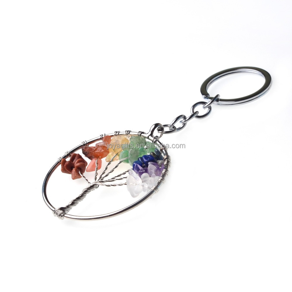 Уникальный кулон в виде лечебного дерева жизни, брелок с необработанным кристаллом, полудрагоценные камни, зажимы, брелок, ручная работа, подарок