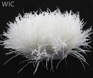 Lông Vũ Nhập Khẩu <span class=keywords><strong>10</strong></span>-15Cm Nhuộm Lông Đà Điểu Trắng Cắt Tỉa Lông Rìa Cho Túi Xách, Hàng May Mặc - Product Image 2