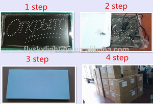 Alibaba exprimer à chaud de vente directe d'usine super luminosité led signe open bord. magasins panneau publicitaire - Product Image 5