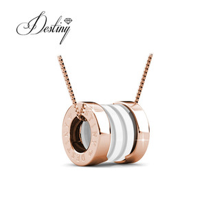 Ciondolo in ceramica nera dasini impreziosito da cristalli <span class=keywords><strong>Swarovski</strong></span> collana moda di alta qualità da donna - Product Image 4