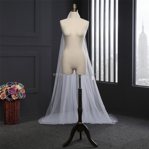 الزفاف كاتدرائية الزفاف الحجاب 2 الطبقة عادي الحجاب مع مشط أبيض/العاج 3 متر طويلة - Product Image 3