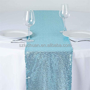 Wedding Sequence Decoration Lake <strong>Blue</strong> Sequin Table <strong>Runner</strong> - Product Image 2