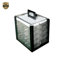 Porte-jetons de poker en acrylique transparent personnalisé de 1000 pièces avec plateau et serrures, qualité supérieure pour les joueurs