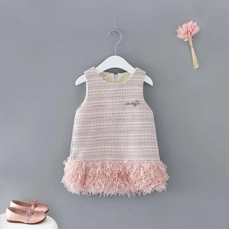Baby Girl Boutique Dress Latest Design Sleeveless Girl Dress for winter baby clothing girl