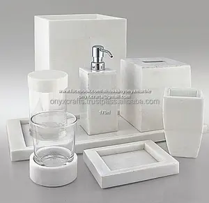 WHITE MARBLE BATHROOM ACCESSORIES