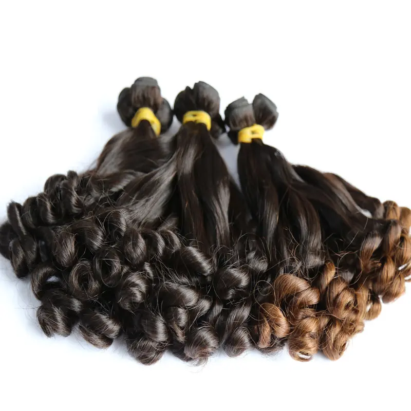 Double Drawn Virgin Cuticle Aligned Funmi Hair , 12a Aunty Fumi Hair Bundles Egg Curl, Romanc Curl Funmi Hair Bouncy Curl