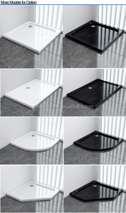 Bak Mandi Batu Buatan Pentagon dari Fiberglass untuk Hotel, Warna Putih, Alas Bak Mandi untuk Kamar Mandi - Product Image 5