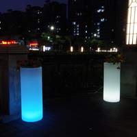 Pot de fleur lumineux étanche moderne lumière LED haut petit pot de jardin pour la maison durable plaqué enduit pour la suspension de maison de bureau