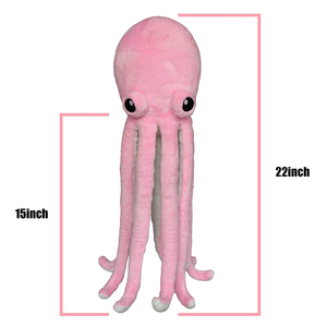 F744 Peluche di Polpo Grande Personalizzato all'Ingrosso, Giocattolo Alieno ODM OEM, Peluche di Polpo Rosa con Occhi Grandi - Product Image 3