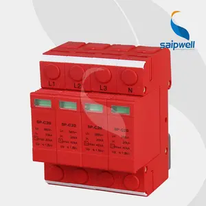SAIPWELL SP-C20 3 P + N 275 V/320 V/385 V/440 V Rouge Couleur Puissance Surge Protector