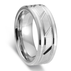 Sz Cheng thợ kim hoàn <span class=keywords><strong>2025</strong></span> vonfram xiên rãnh đám cưới ban nhạc người đàn ông khác nhau Nhẫn - Product Image 2