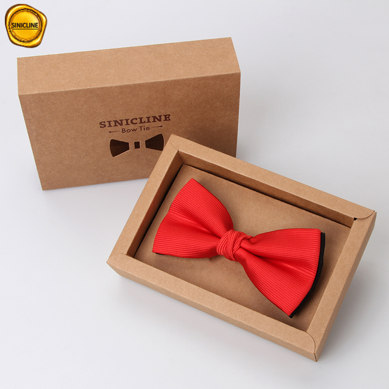 Sinicline Rosso Mens Bowtie Imballaggio Made Regalo di imballaggio Personalizzato bow tie box