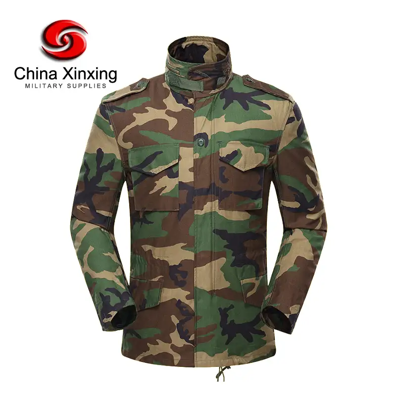 Xinxing ป่าไม้พรางทหาร M65แจ็คเก็ตกับผ้าฝ้าย80% 20% โพลีเอสเตอร์ฤดูหนาวแจ็คเก็ต