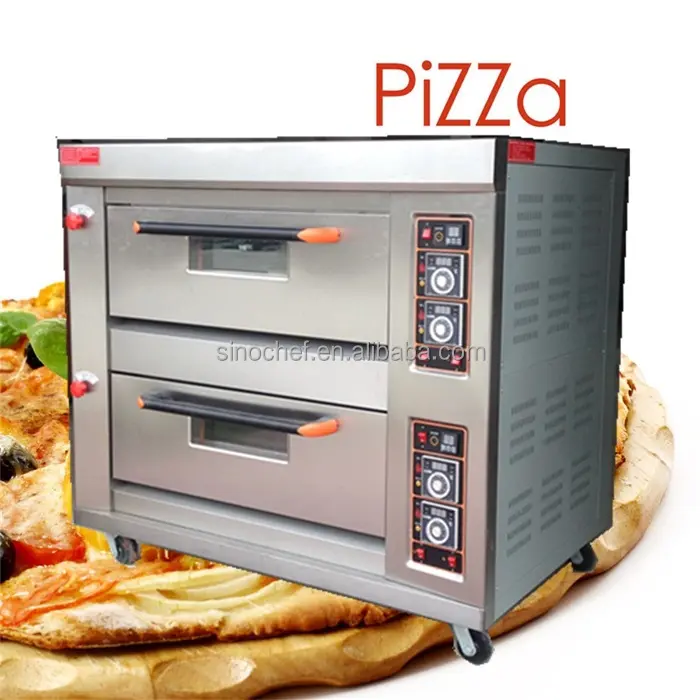 Lò Nướng Bánh Pizza 2-Deck, 4-Tray Gas Lò Nướng Bánh/Bếp Nướng Thiết Bị/Thực Phẩm Bánh Máy