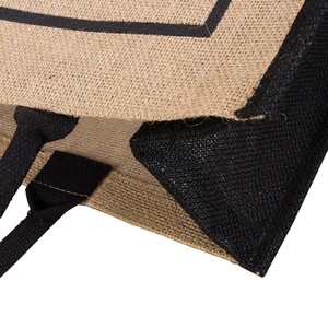 Natural PE Coating Lamination Burlap Custom logo Color Eco Friendly Grocery <strong>Tote</strong> <strong>Bags</strong> Reusable Sac En <strong>Jute</strong> Shopping <strong>Bag</strong> - Product Image 4