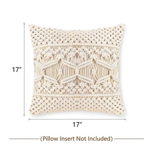 Vente chaude 100% coton fait à la main écologique macramé tricoté carré coussin taie d'oreiller motif Vintage personnalisable pour la maison - Product Image 3