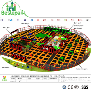 Parc de trampolines super grand avec piscine à balles, <span class=keywords><strong>globe</strong></span> en verre et mur de mousse - Product Image 4